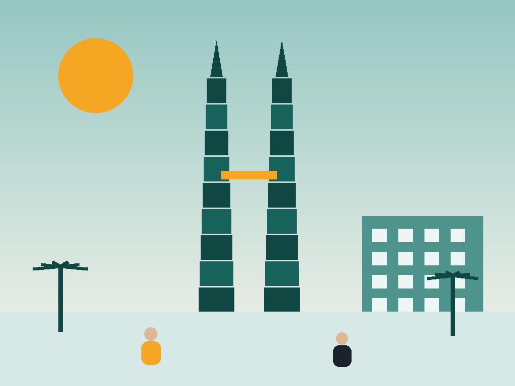 Kuala Lumpur skyline behind a modern university building