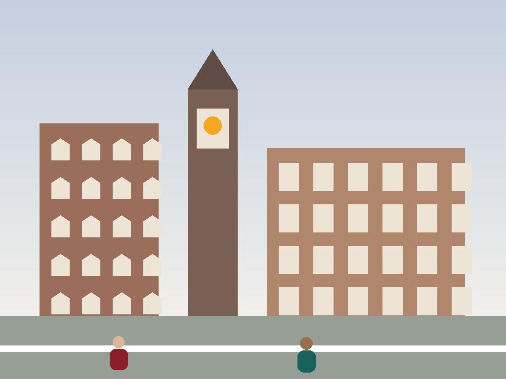 Historic university buildings on a London street